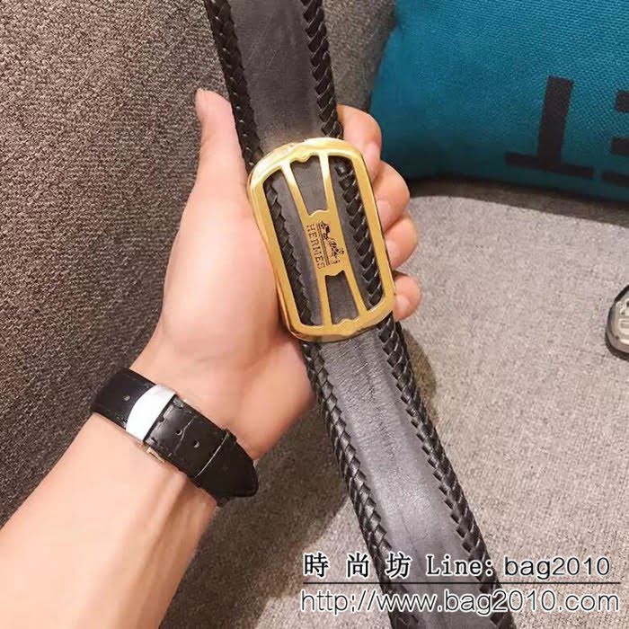 愛馬仕HERMES 專櫃熱推款 經典扣 進口牛皮 男士皮帶高端男士皮帶 HHG1090